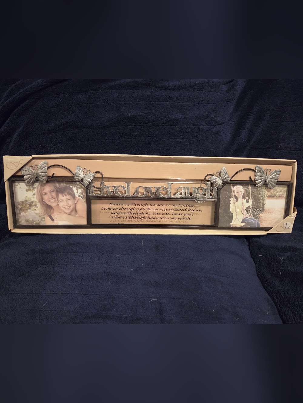 Live Love Laugh Silver Accent Wall Frame With Butterflies NEW